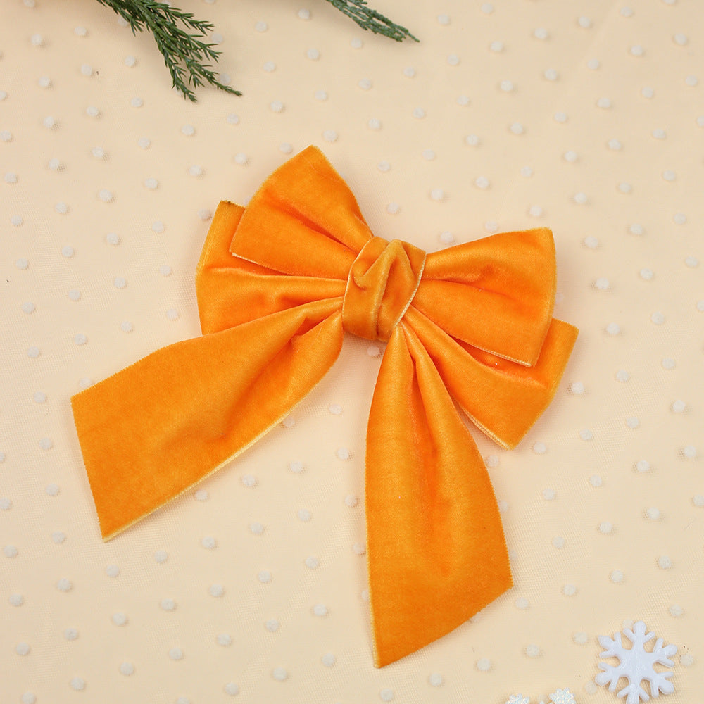 Wholesale 5pcs A-grade Velvet Christmas Velvet Ribbon Bow Sweet Hair Clip